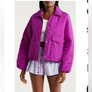 FP Movement by Free People Purple coaches Puffer Jacket in vivid violet rare